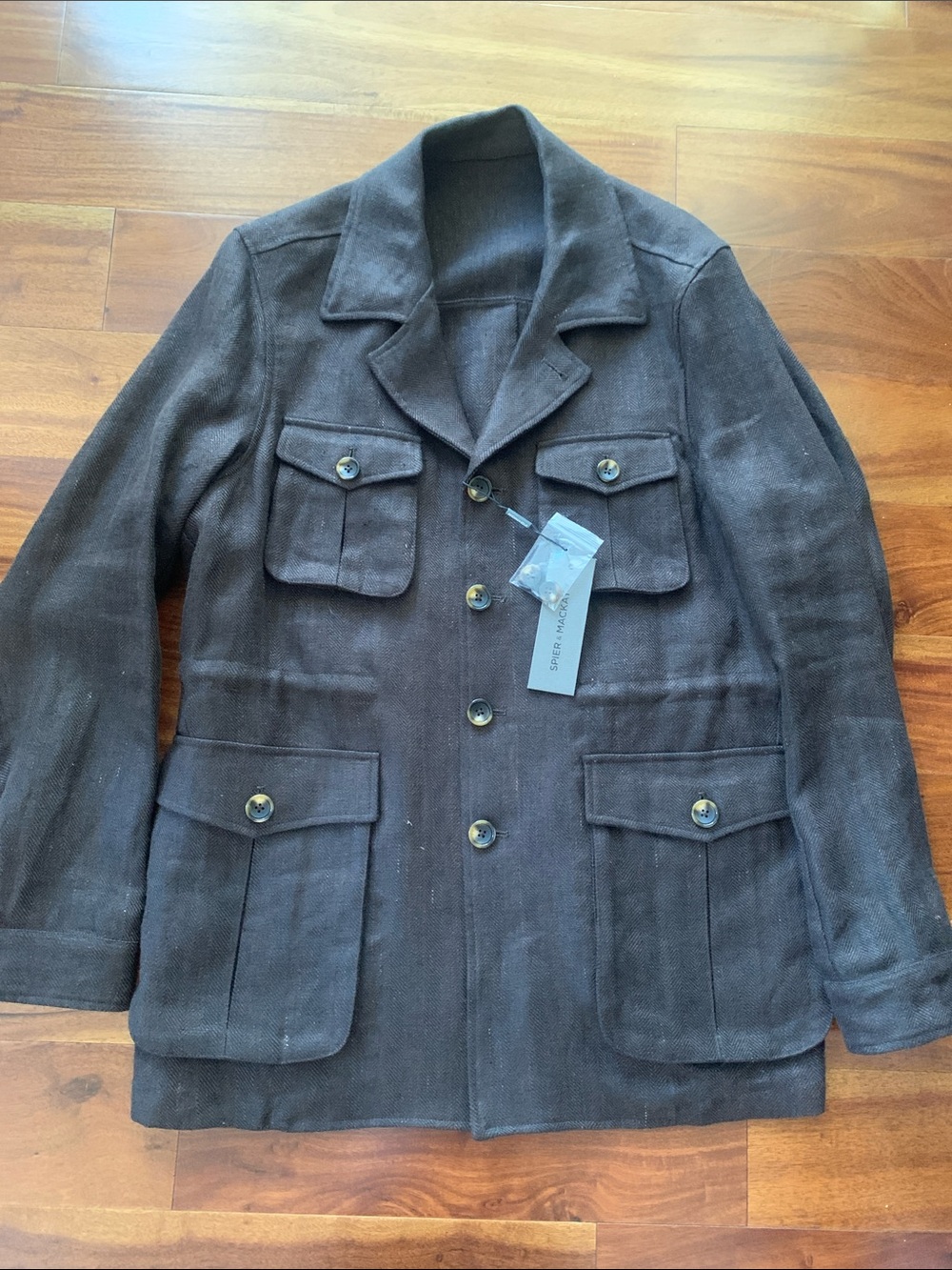 Linen Brown Safari Jacket Spier & Mackay 42